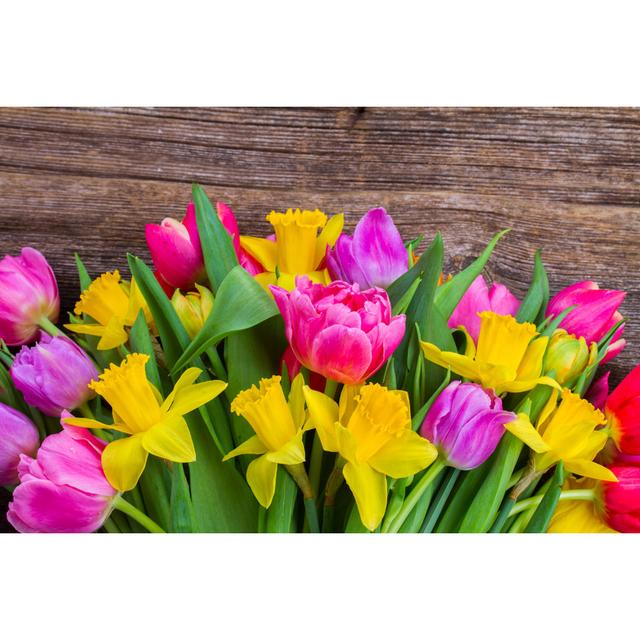 Bouquet Of Flowers - Photograph on Canvas 17 Stories Size: 60cm H x 90cm W x 1.8cm D on Productcaster.