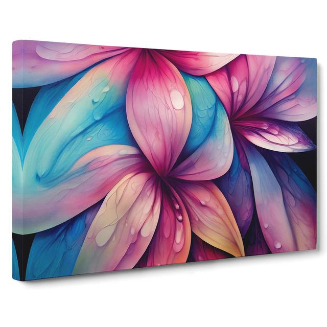 Colourful Flowers Vol.2 Abstract - Wrapped Canvas Painting Marlow Home Co. Size: 35cm H x 50cm W x 3cm D on Productcaster.