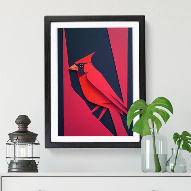 Cardinal Bird Silhouette - Single Picture Frame Graphic Art The Seasonal Aisle Size: 34cm H x 25cm W x 2cm D, Format: Oak Framed on Productcaster.