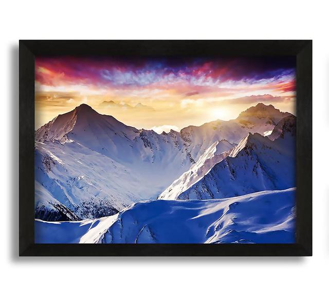 Snow Mountains 1 Framed Print Union Rustic Format: Black Framed Canvas, Size: 60cm H x 84cm W x 10cm D on Productcaster.