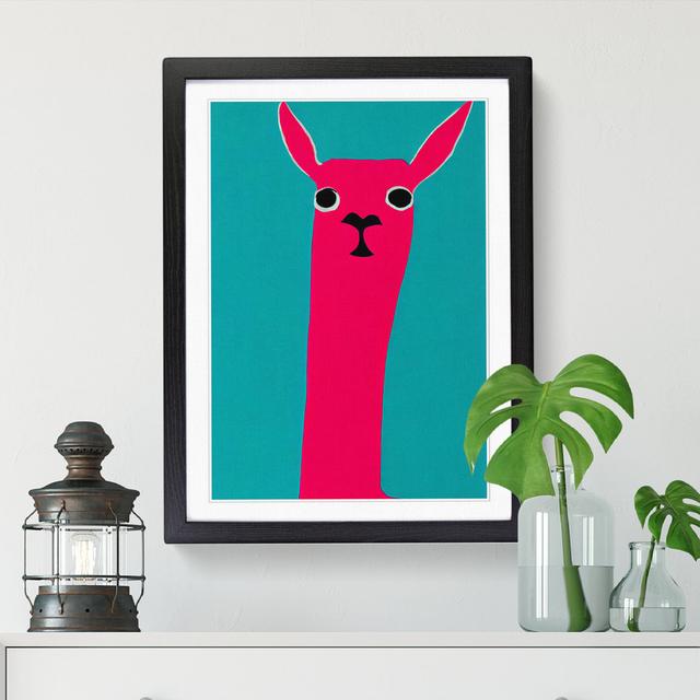 Llama Abstract - Single Picture Frame Print Isabelle & Max Frame Option: Oak, Size: 46cm H x 34cm W x 2cm D on Productcaster.