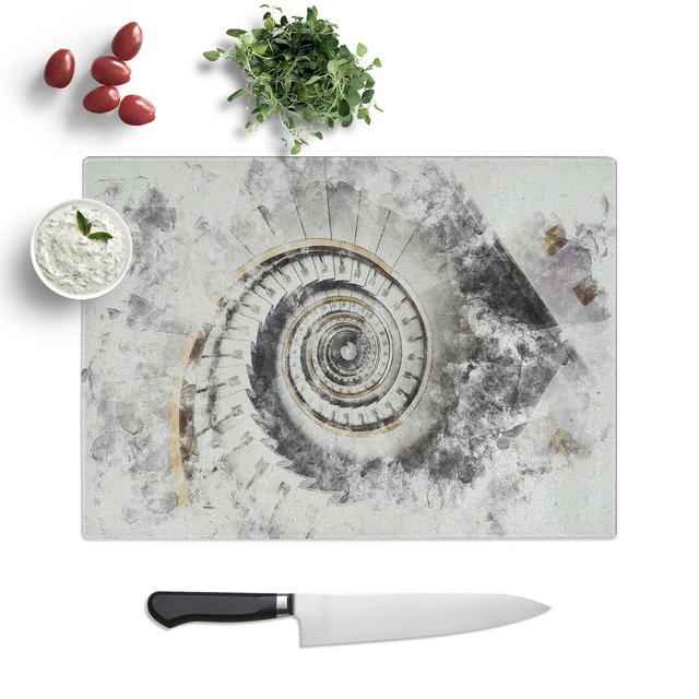 Spiral Staircase Architecture Vol.1 Watercolour Chopping Board East Urban Home Size: 20cm W x 28.5cm L on Productcaster.