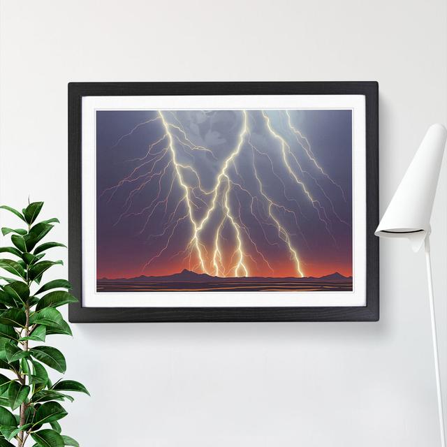 XH1022-9517X Unusual Lightning Storm - Single Picture Frame Print 17 Stories Size: 25cm H x 34cm W x 2cm D, Frame Colour: Black on Productcaster.