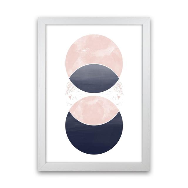 Navy and Marble Pink 1 by Pixy Paper - Graphic Art Corrigan Studio Size: 42cm H x 29.7cm W x 3cm D, Format: White Framed on Productcaster.