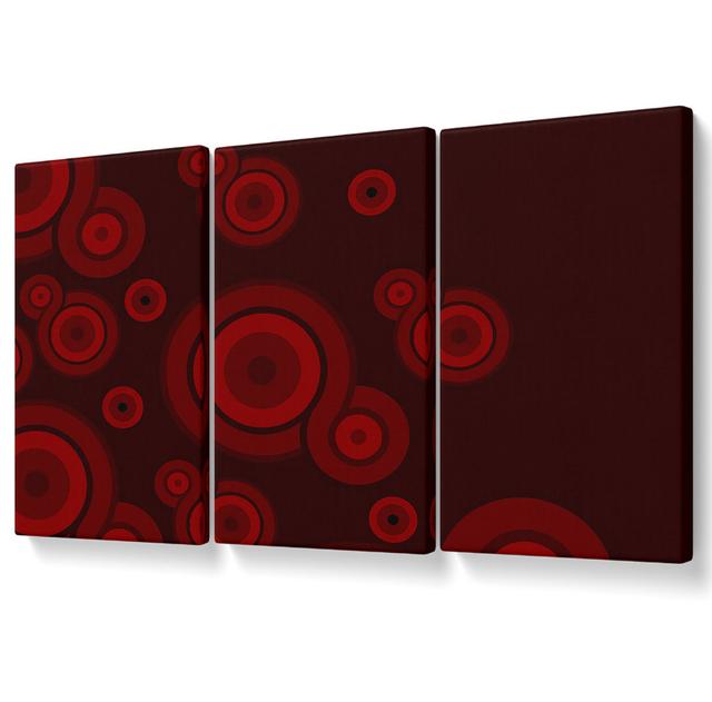 Red Fizz Canvas 3 Panel Set Ivy Bronx Size: 101.6cm H x 203cm W on Productcaster.