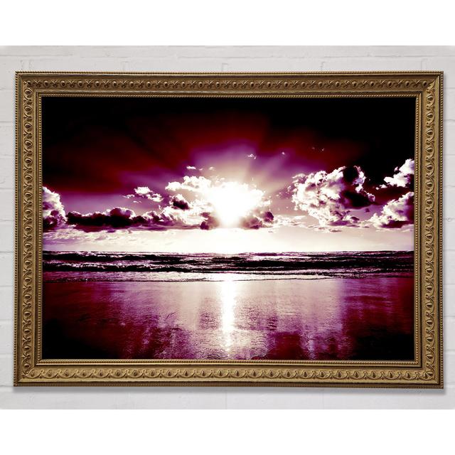 Purple Sunburst Framed Print Bright Star Size: 100cm H x 141.4cm W x 3cm D on Productcaster.