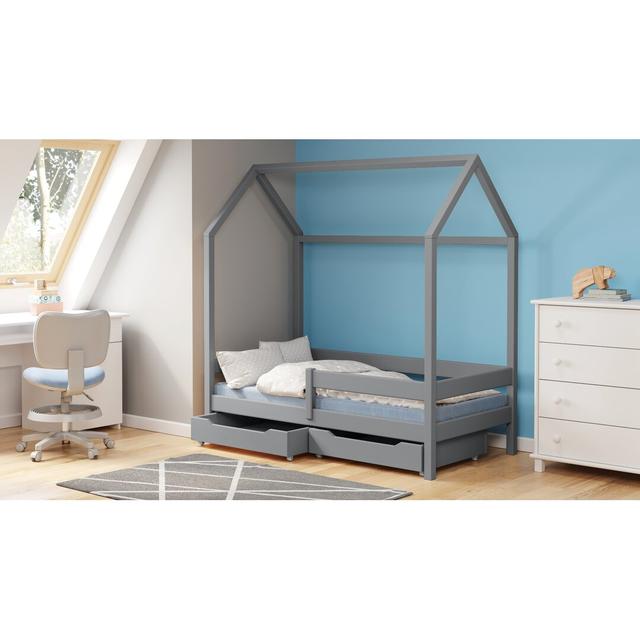 House Beds by Lukdom Lukdom Colour (Bed Frame): Grey, Size: Toddler (70 x 140cm) on Productcaster.