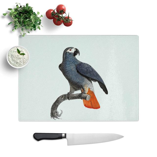 Tempered Glass Tipped Parrot by F. Levaillant Chopping Board East Urban Home Size: 39 cm W x 28.5 cm L on Productcaster.