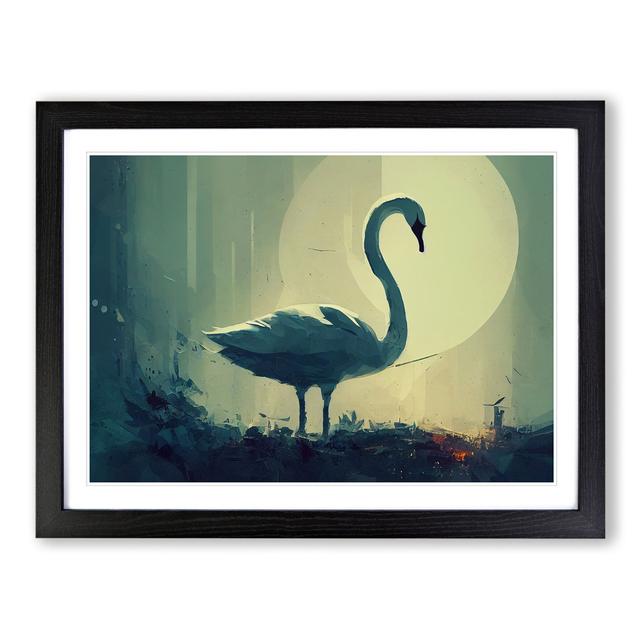 Swan Art Painting Vol.2 - Picture Frame Painting Rosdorf Park Frame Colour: Black Framed, Size: 34cm H x 46cm W x 2cm D on Productcaster.