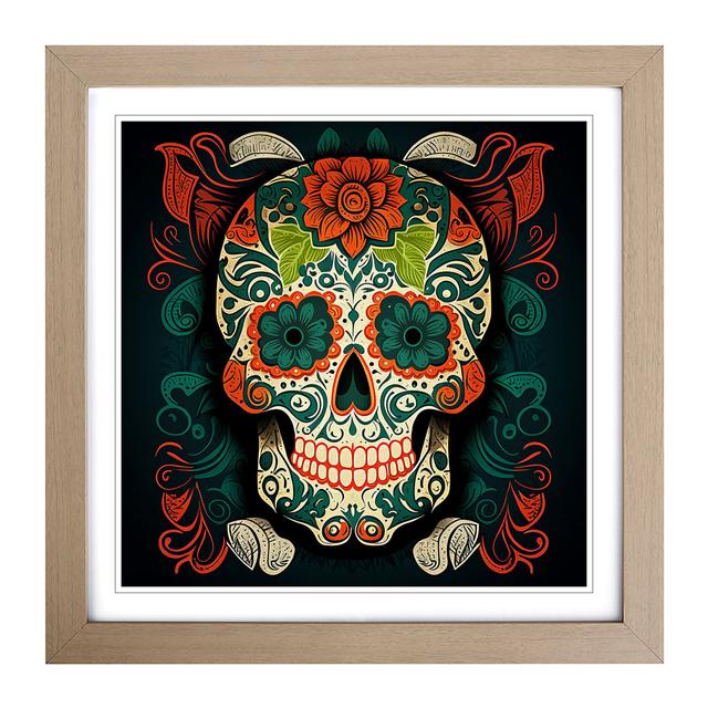 Sugar Skull - Single Picture Frame Art Prints on Wood World Menagerie Format: Oak on Productcaster.