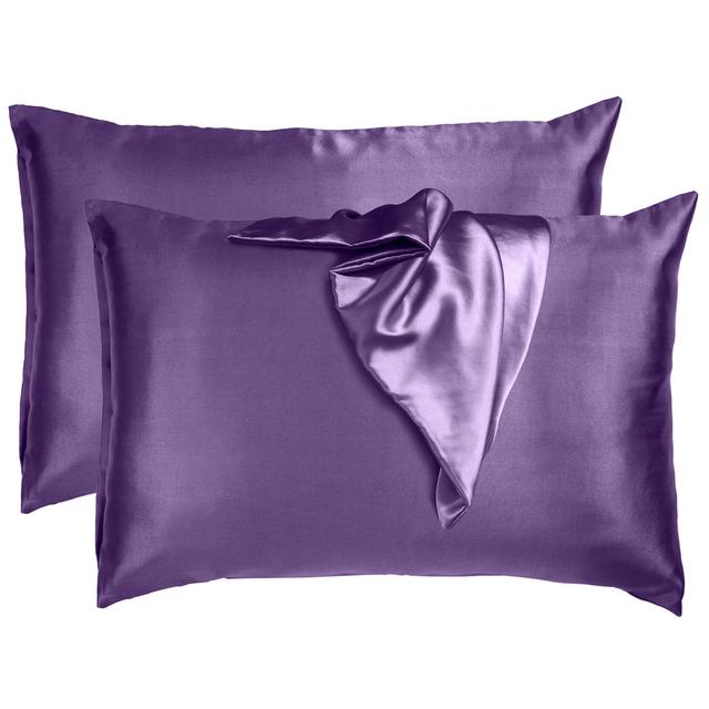 Komfortec Satin Kissenbezug 2er Set 40x60 Cm Mit Reißverschluss, Micro Satin 90g/m², Kopfkissenbezug, Superweiches Kissenhülle Set, Anthrazit (Set of on Productcaster.