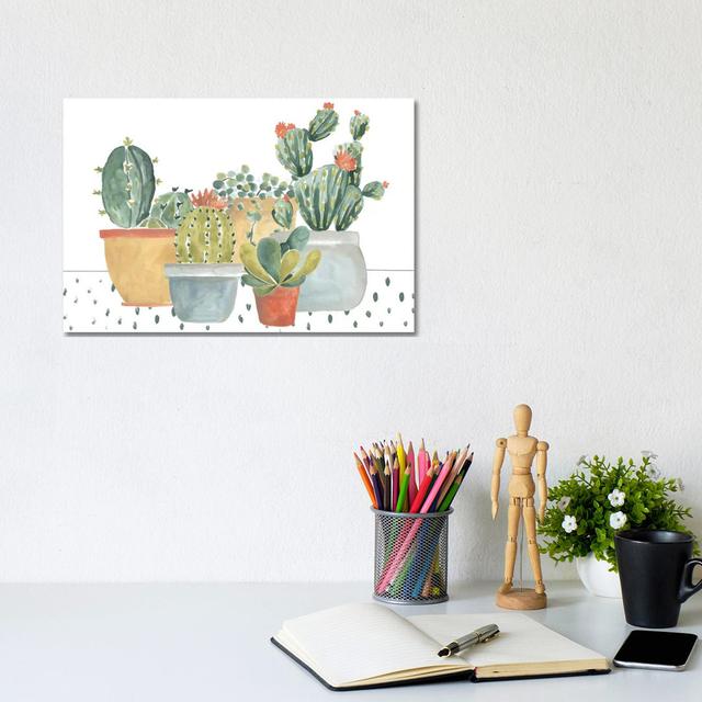 Simple Succulent Collection by June Erica Vess - Wrapped Canvas Painting Latitude Vive Size: 20.32cm H x 30.48cm W x 1.905cm D on Productcaster.