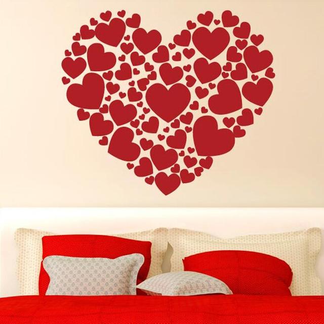 Hearts Made Of Hearts Wall Sticker East Urban Home Colour: Dark Yellow on Productcaster.