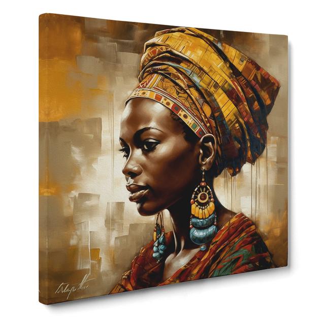 African Woman Vintage Art - Print World Menagerie Size: 35cm H x 35cm W x 3cm D on Productcaster.