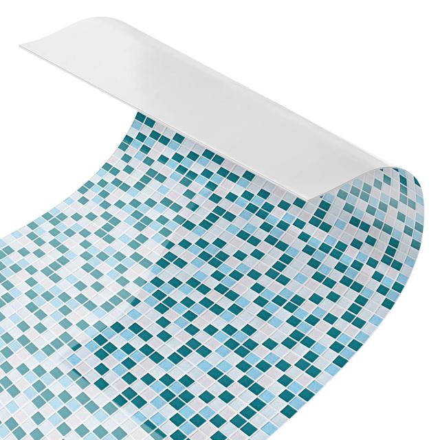 Astrid PVC Tile in Blue/White Ebern Designs Material: Smart, Size: 90cm x 100cm on Productcaster.