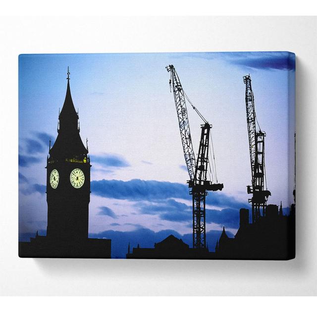 London Big Ben Lilac Night Skys - Wrapped Canvas Art Prints Latitude Run Size: 101.6cm H x 142.2cm W x 10cm D on Productcaster.