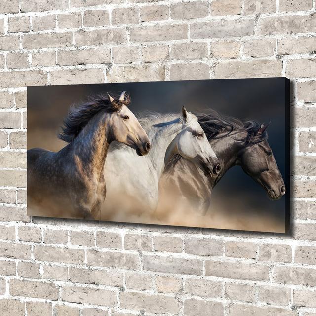 Horses in a Gallop - Wrapped Canvas Art Prints Gracie Oaks on Productcaster.