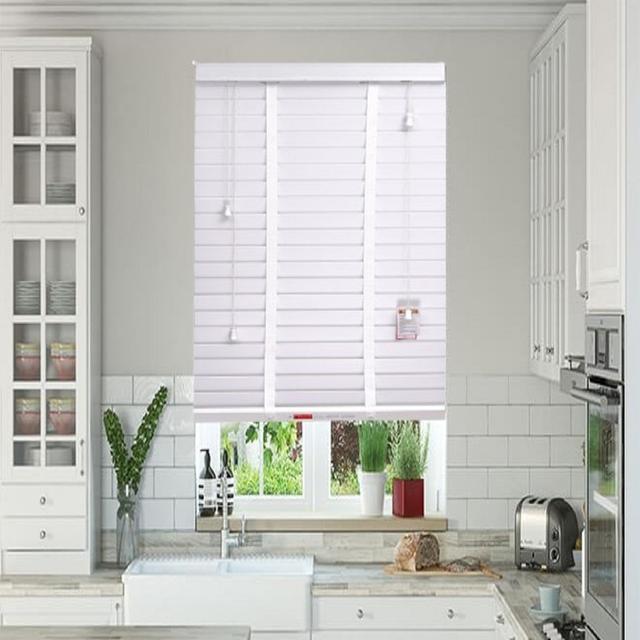 Fauxwood Tape Blind Symple Stuff Size: 150 cm L x 225 cm W, Finish: White on Productcaster.