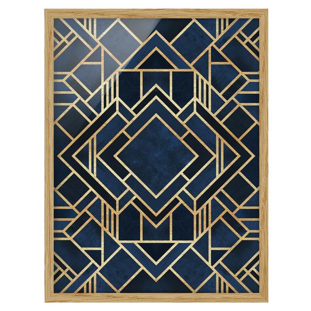 Art Deco Gold - Picture Frame Graphic Art Canora Grey Size: 100cm H x 70cm W x 2cm D, Frame Option: Brown on Productcaster.