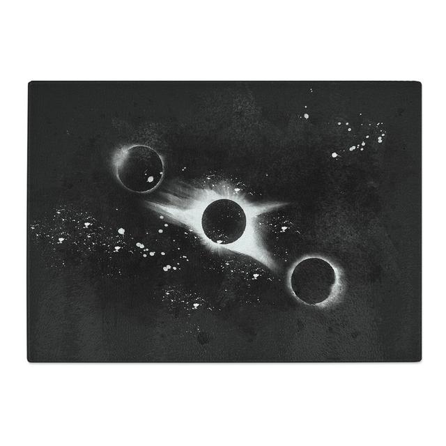 Tempered Glass Total Eclipse of the Moon Paint Splash Chopping Board East Urban Home Size: 20 cm x 28.5 cm on Productcaster.