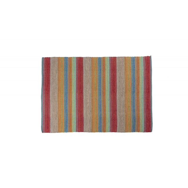 Blanken Cleveland Kilim Cotton Red/Yellow/Green Rug Natur Pur Rug Size: Rectangle 230cm x 160cm on Productcaster.