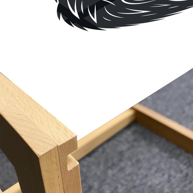 Gorilla Coffee Table, Head Of A Wild Creature Animal In Monochrome Style On A Plain Backdrop, Acrylic Glass Center Table With Wooden Frame For Offices on Productcaster.