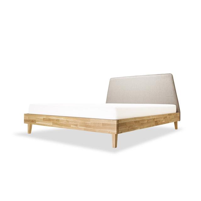 Angel Upholstered Bed berke. Size: 140 x 200 cm, Colour: Taupe on Productcaster.