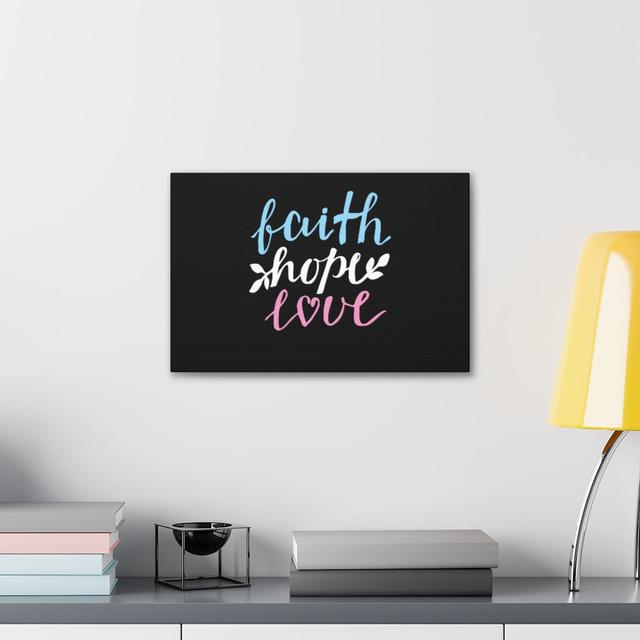 Fate Hope Love 1 Corinthians 13:13 - Wrapped Canvas Print Blue Elephant Size: 30cm H x 41cm W on Productcaster.