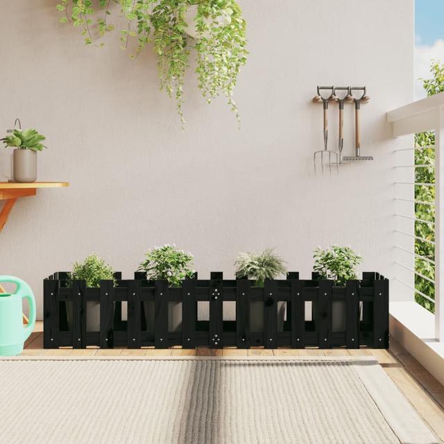 Bilol Wood Raised Garden Bed Dakota Fields Colour: Black, Size: 30cm H x 150cm W x 30cm D on Productcaster.