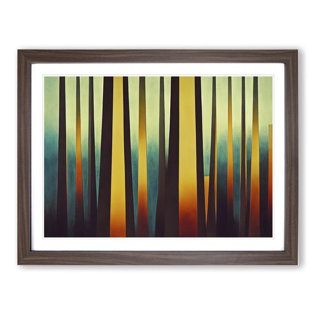 Seductive Abstract Forest - Picture Frame Painting 17 Stories Size: 46cm H x 64cm W x 2cm D, Frame Colour: Walnut on Productcaster.