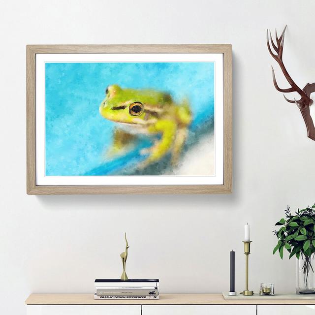 Green Frog - Picture Frame Graphic Art Print East Urban Home Frame Option: Oak Framed, Size: 24cm H x 33cm W x 2cm D on Productcaster.