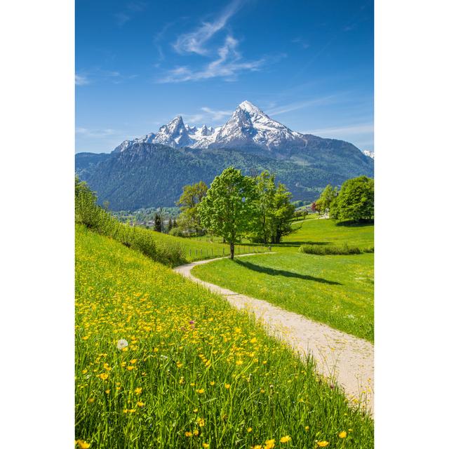 Idyllic Landscape In The Alps With Mountain Pastures In Springtime Union Rustic Size: 122cm H x 81cm W x 3.8cm D on Productcaster.