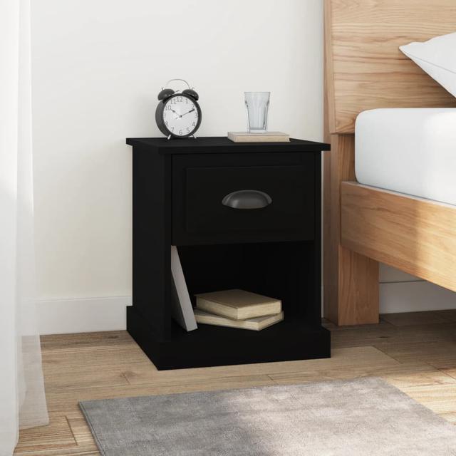 Nachttisch Horka 39x39x47.5 cm Holzwerkstoff Marlow Home Co. Farbe: schwarz on Productcaster.