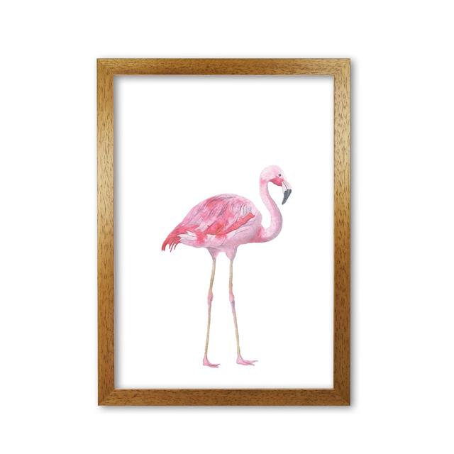 Flamingo - Painting East Urban Home Size: 42 cm H x 30 cm W x 5 cm D, Format: Honey Oak Frame on Productcaster.