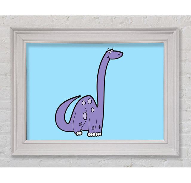 Tall Dinosaur Framed Print Bright Star Size: 21cm H x 42cm W x 8cm D, Colour: Baby Blue on Productcaster.