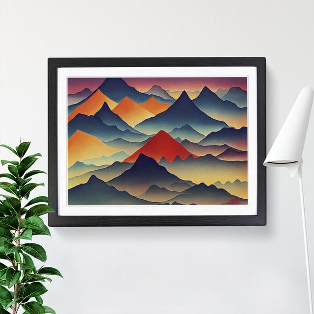 Blissful Painted Mountains Abstract - Picture Frame Graphic Art Alpen Home Frame Option: Black, Size: 46cm H x 64cm W x 2cm D on Productcaster.