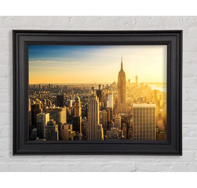 Beautiful Yellow Sunrise - Print Brayden Studio Size: 21cm H x 42cm W x 8cm D, Format: Black Framed Paper on Productcaster.