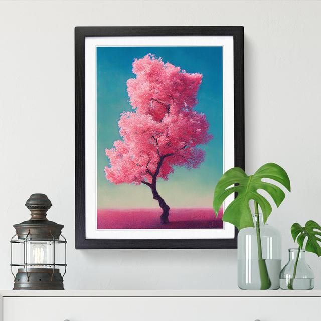 Peach Blossom Tree - Single Picture Frame Graphic Art Marlow Home Co. Frame Option: Black, Size: 34cm H x 25cm W x 2cm D on Productcaster.