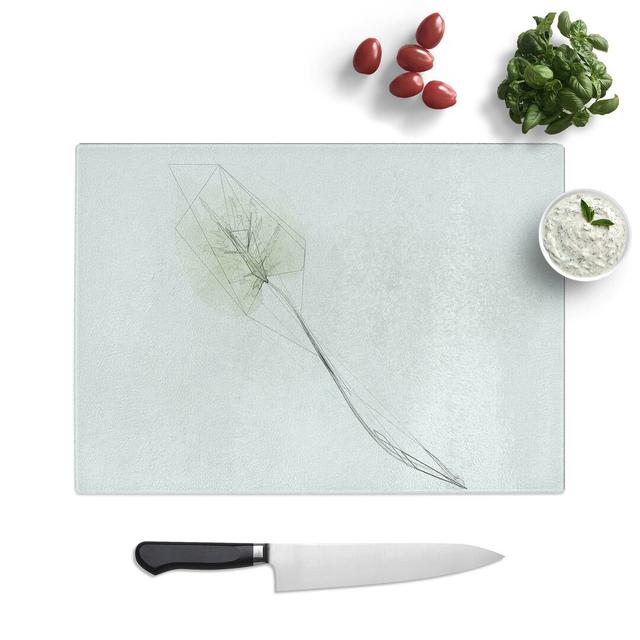 Tempered Glass Solitary Leaf Chopping Board East Urban Home Size: 28.5 cm W x 20 cm L on Productcaster.