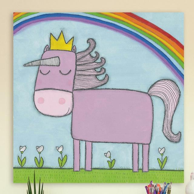 'Princess Unicorn' by Tatijana Lawrence Painting Print on Wrapped Canvas East Urban Home Size: 101cm H x 101cm W x 3.81cm D on Productcaster.