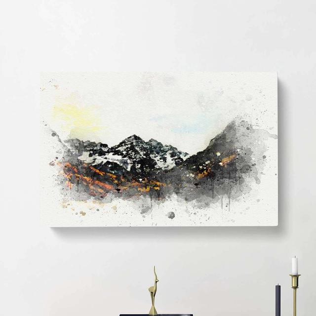 Maroon Bells Mountains In Colorado In Abstract - Wrapped Canvas Painting East Urban Home Size: 60cm H x 91cm W x 3cm D on Productcaster.