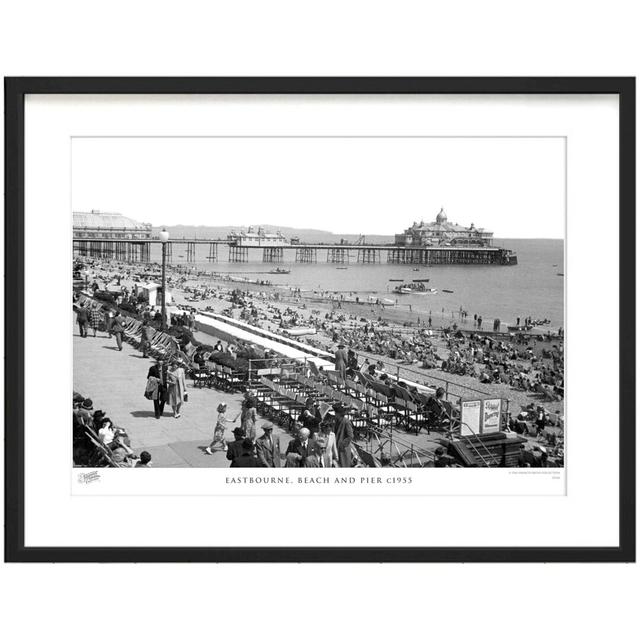 'Eastbourne, Beach and Pier C1955' by Francis Frith - Picture Frame Photograph Print on Paper The Francis Frith Collection Size: 40cm H x 50cm W x 2.3 on Productcaster.