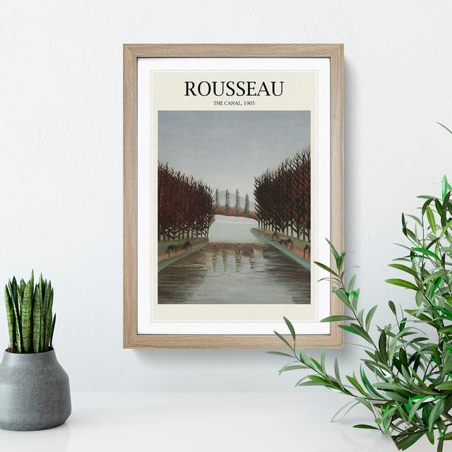 The Canal by Henri Rousseau - Picture Frame Painting East Urban Home Frame Option: Oak Framed, Size: 65cm H x 48cm W x 2cm D on Productcaster.