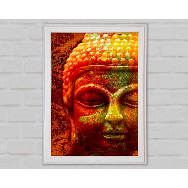 Retro Orange Yellow Buddha - Single Picture Frame Art Prints Latitude Vive Size: 29.7cm H x 21cm W x 1.5cm D on Productcaster.