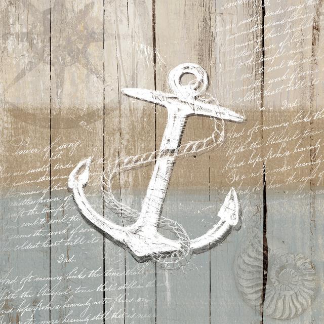 Calm Anchor - Wrapped Canvas Graphic Art Breakwater Bay Size: 122cm H x 122cm W on Productcaster.