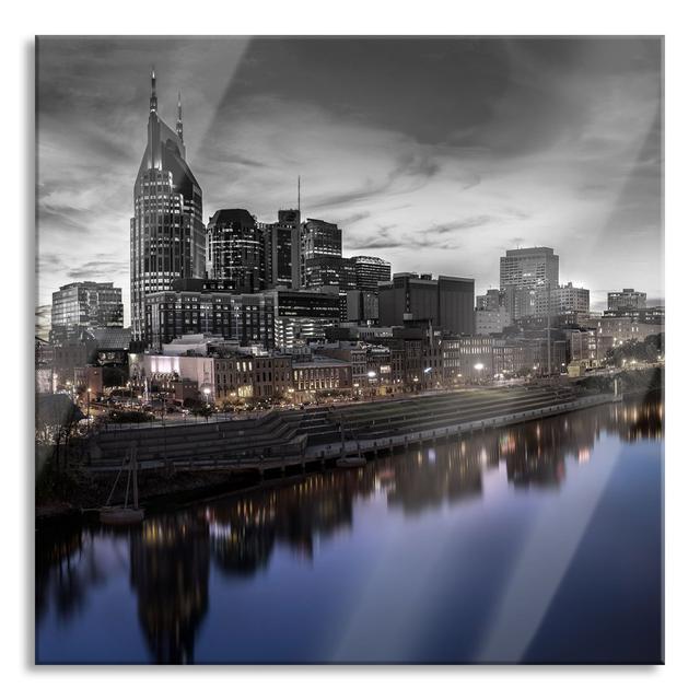 Ungerahmtes Foto auf Glas "Nashville Skyline" Ebern Designs Größe: 60 cm H x 60 cm B x 0.4 cm T on Productcaster.