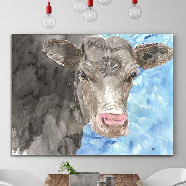 Bull by Beverly Dyer - Wrapped Canvas Painting Print East Urban Home Size: 61 cm H x 81 cm W x 4 cm D on Productcaster.