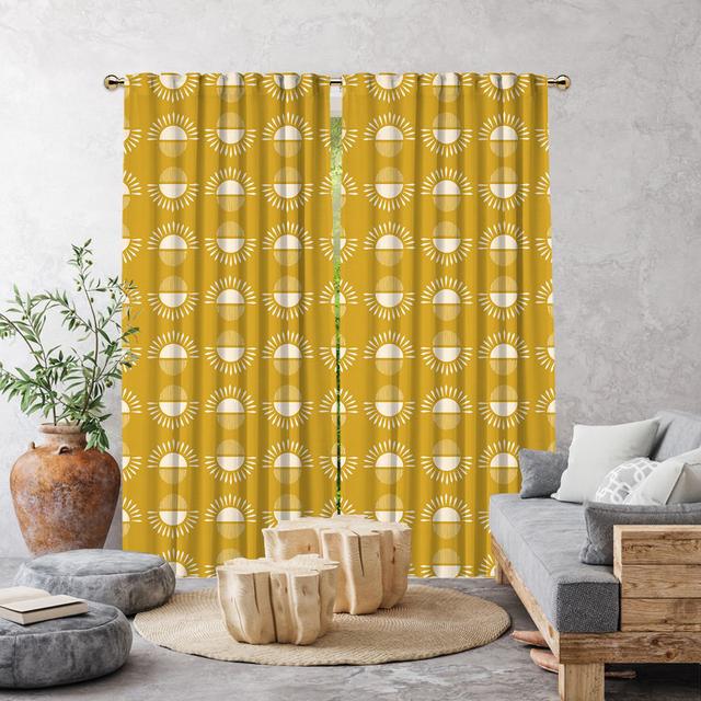 Gardinen-Set Boho Room, halbtransparent (Set of 2) Lilijan Home & Curtain Vorhanggröße: 140 x 200 cm, Vorhang-Farbe: Senfgelb on Productcaster.