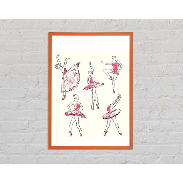 Pink White Ballerina 5 - Single Picture Frame Art Prints Rosalind Wheeler Size: 42cm H x 59.7cm W x 2cm D on Productcaster.