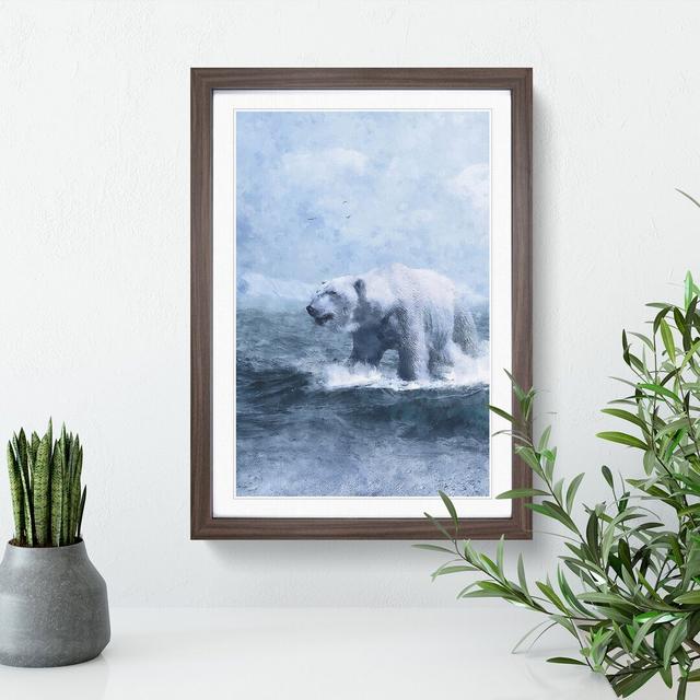 A Polar Bear - Picture Frame Graphic Art East Urban Home Frame Option: Walnut Framed, Size: 65cm H x 48cm W x 2cm D on Productcaster.